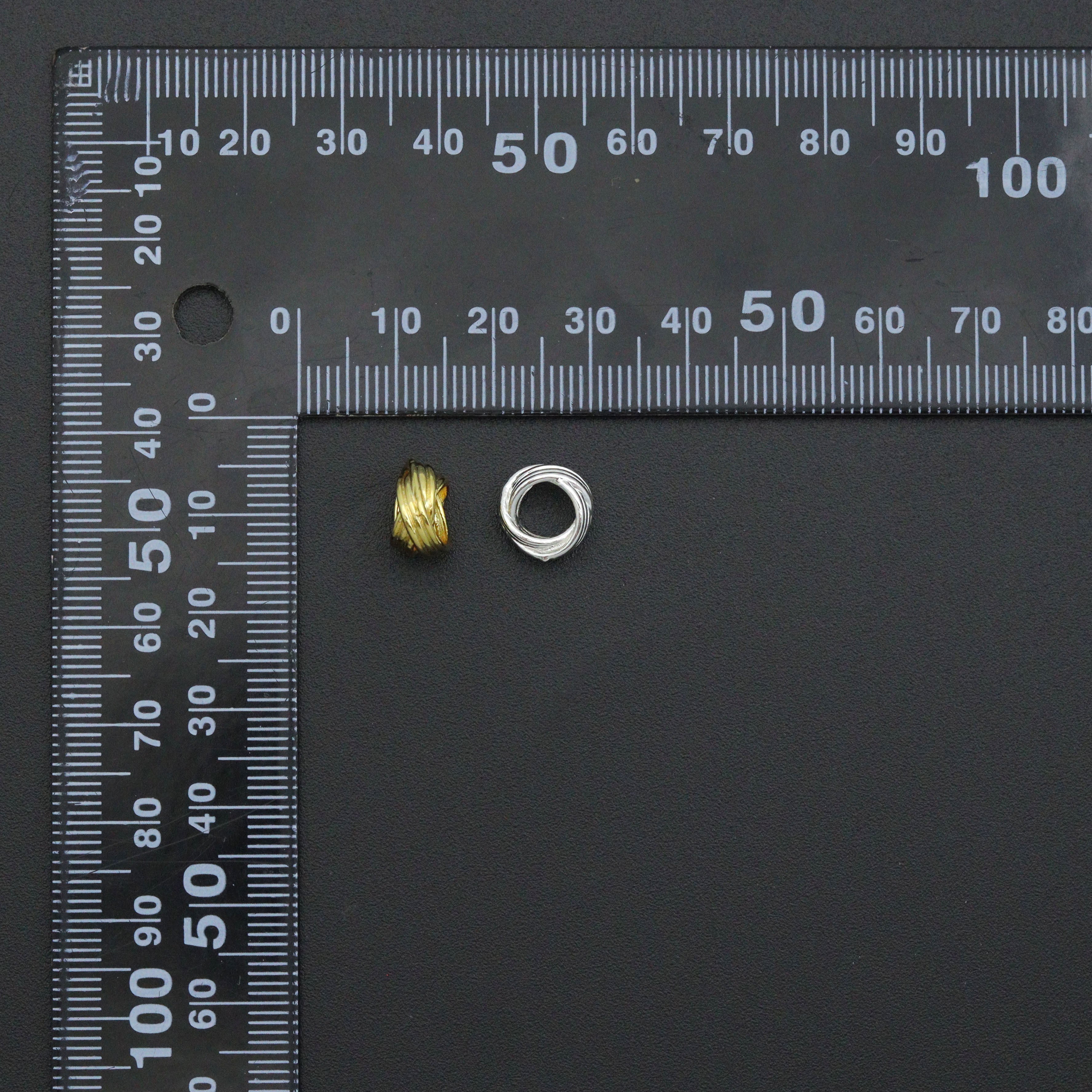 Gold Silver Twisted Knot Spacer beads, Swirl spacer for jewerly making, Sku#Y1069
