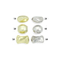 Gold Silver Oval Barrel Hourglass Shape Space Beads Charm Pendant, Sku#Y1073