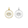 Enamel White Enamel Evil Eye On Round Coin Charm, Sku#Y434