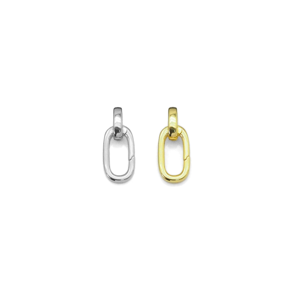 Gold Oval Link Lock Clasp Charm Holder, Sku#Y835