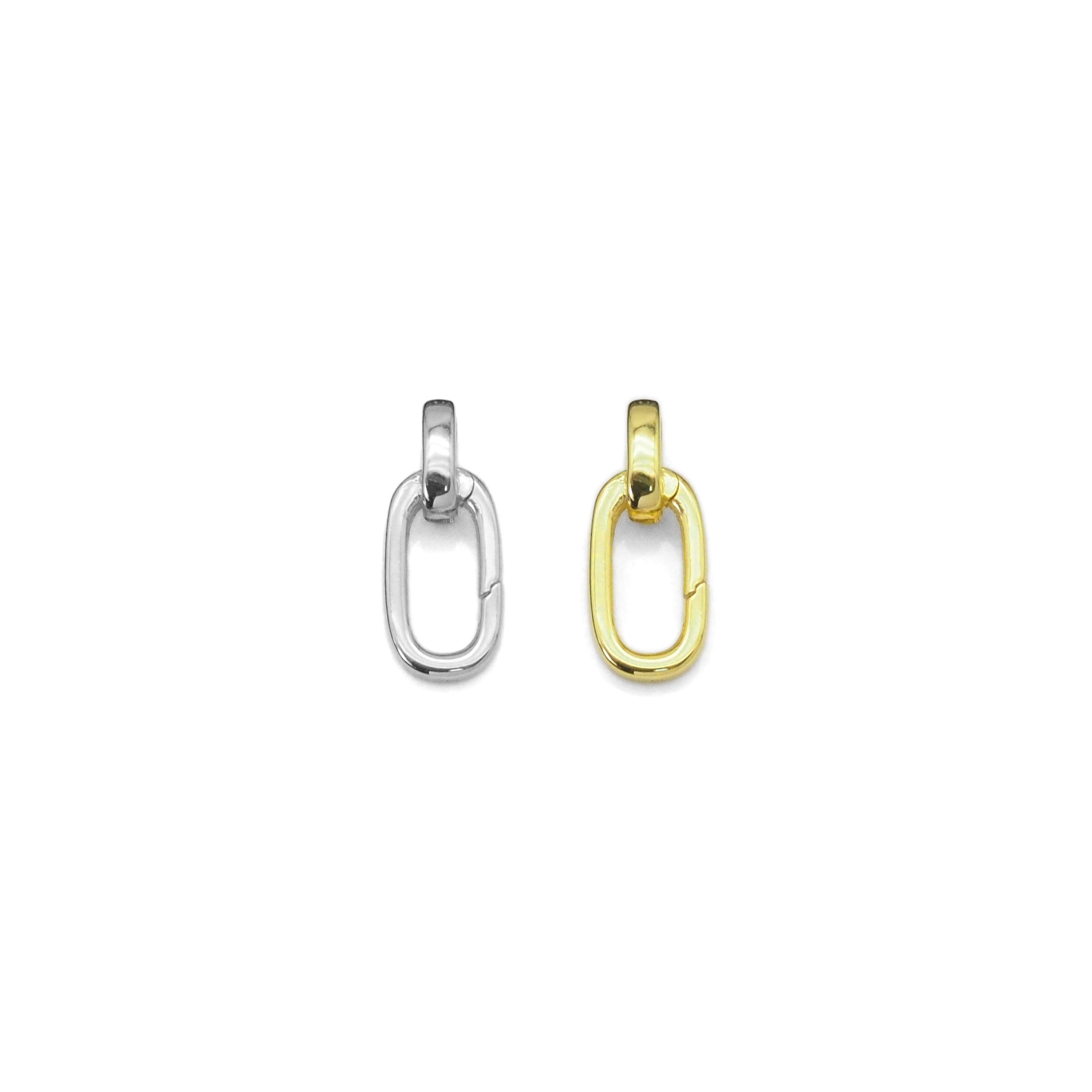 Gold Oval Link Lock Clasp Charm Holder, Sku#Y835