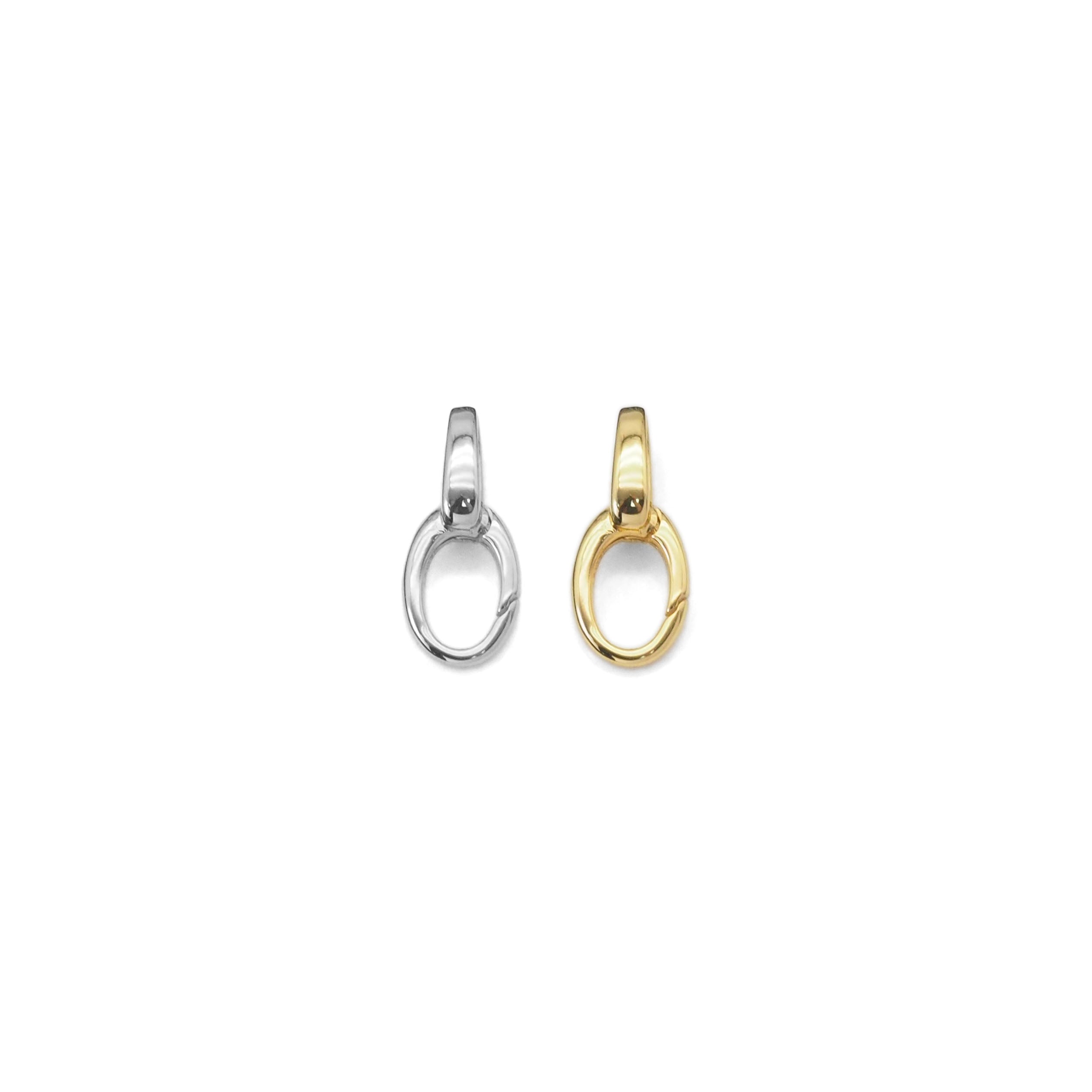 Plain Gold Oval Link Charm Holder/Snap Click Clasp/Chain Link, SKU#Y836