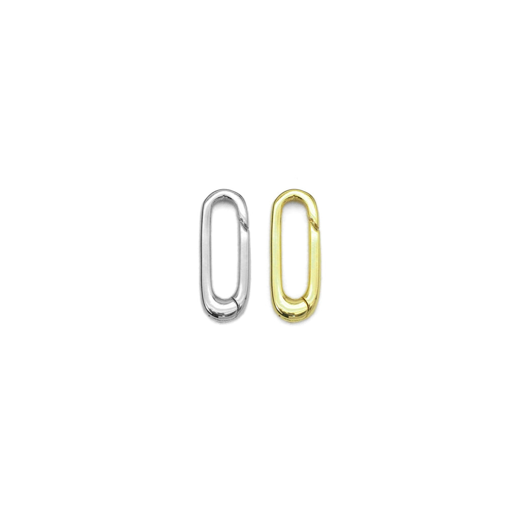 Plain Gold /Silver  Long Paperclip Snap Click Clasp/Charm Holder, Sku#Y839