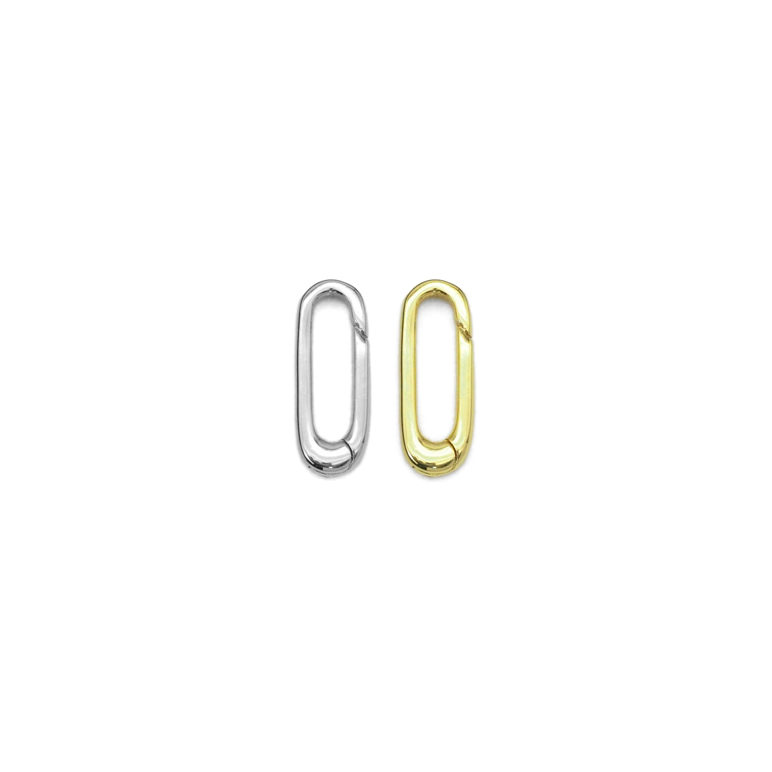 Plain Gold /Silver  Long Paperclip Snap Click Clasp/Charm Holder, Sku#Y839
