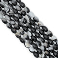 13x18mm Barrel White Black Druzy Agate, Sku#YK31