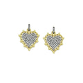 CZ Dual color heart, CZ Spike Heart Charm,Sku#Z1439