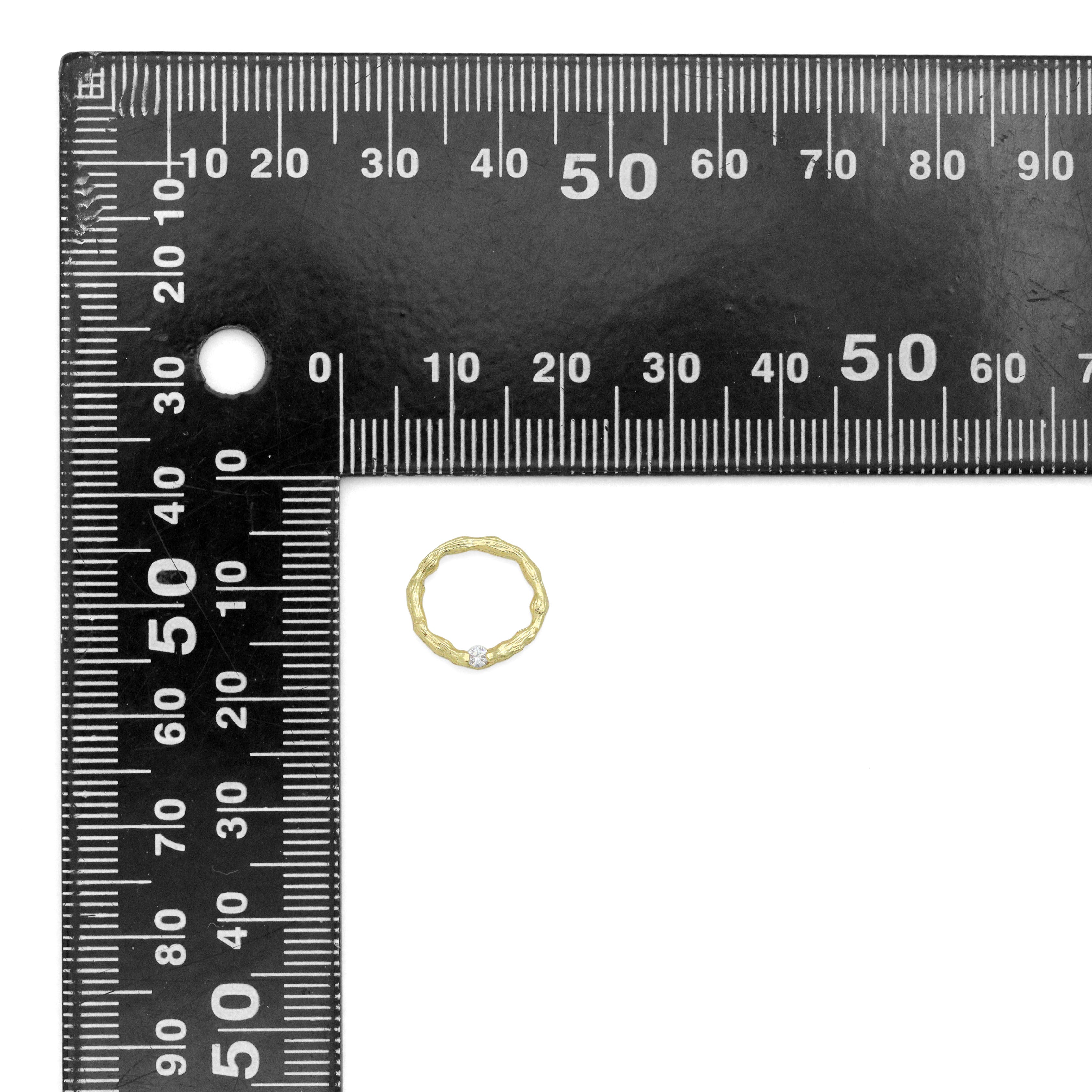 Hammered Closed Round Ring with CZ on, Close Ring for necklace bracelet Making, Sku#ZX234