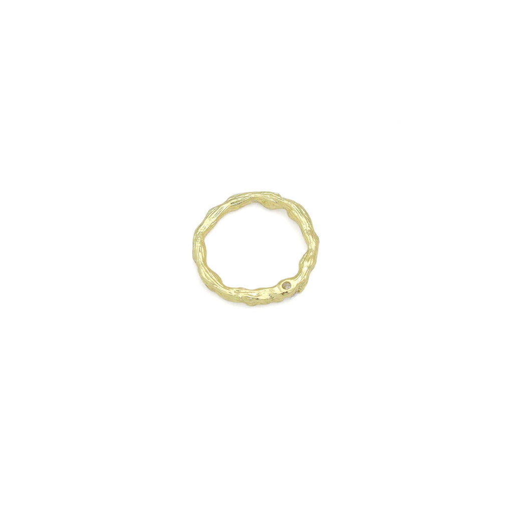 Hammered Closed Round Ring with CZ on, Close Ring for necklace bracelet Making, Sku#ZX234