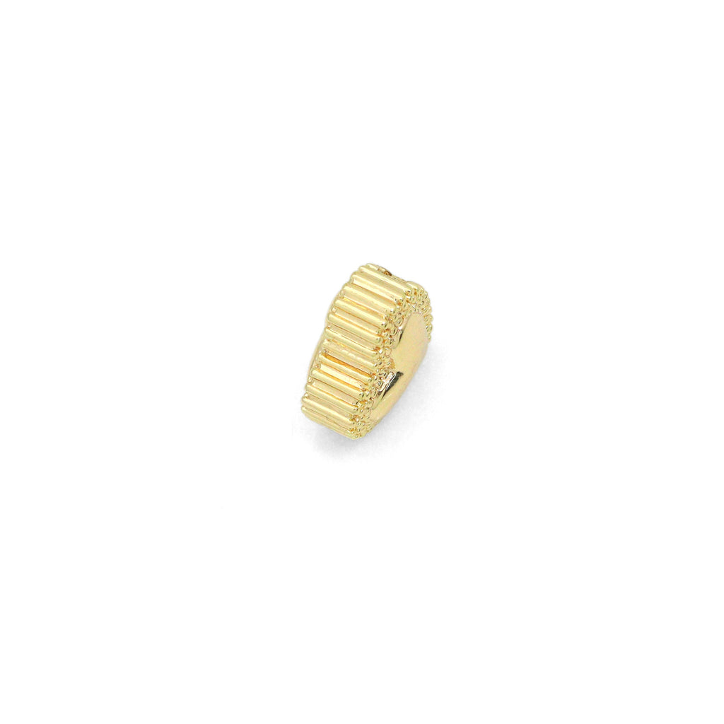 Gold CZ Heart Spacer Beads, Sku#ZX99