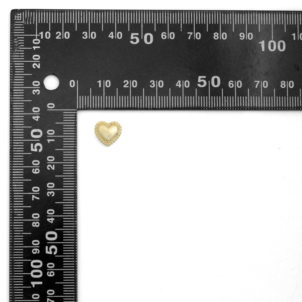 Gold CZ Heart Spacer Beads, Sku#ZX99