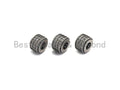 Antique Silver CZ Large Hole Cylinder/Drum Barrel Micro Pave Beads, sku#X125