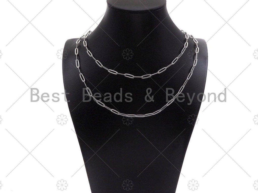 4x12mm Stainless Steel Paperclip Chain by Yard, Silver Unfinished Jewelry Chains, Wholesale Paper Clip Chain, non-tarnishing Chain, sku#A99