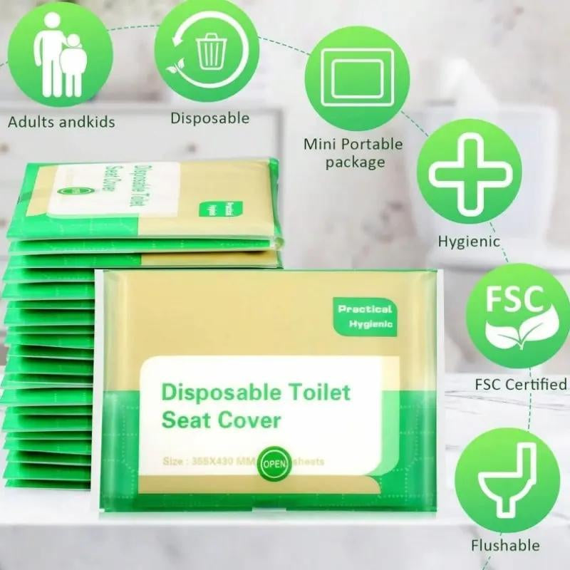 Disposable Toilet Seat Cover, 20Pcs/Set Portable Disposable Toilet Seat Cover, for Home & Hotel, Summer Gift, Toilet Supplies, Fall Decor