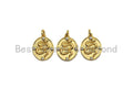 Clear CZ Micro Pave Snake Embossment On Oval Pendant Charm, Cubic Zirconia Charm, 13x17mm,sku#Z854
