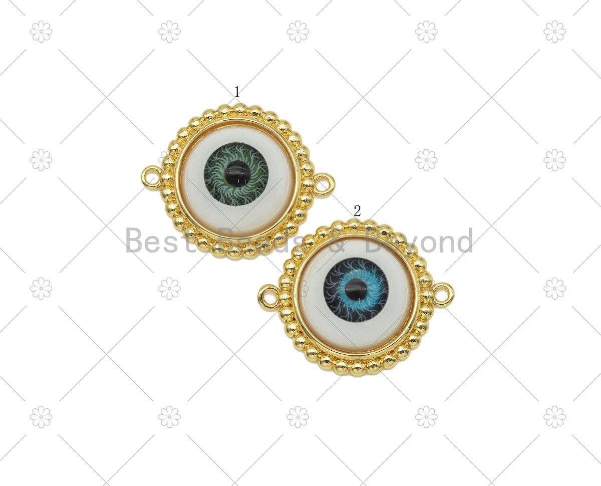 Enamel Evil Eye Connector, Sku#Z1424