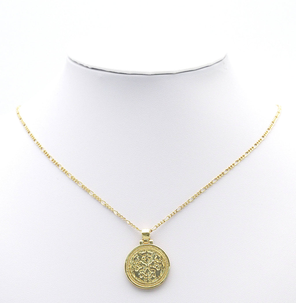 Gold Medallion Tu Teng coin Coin Charm, Sku#LX152