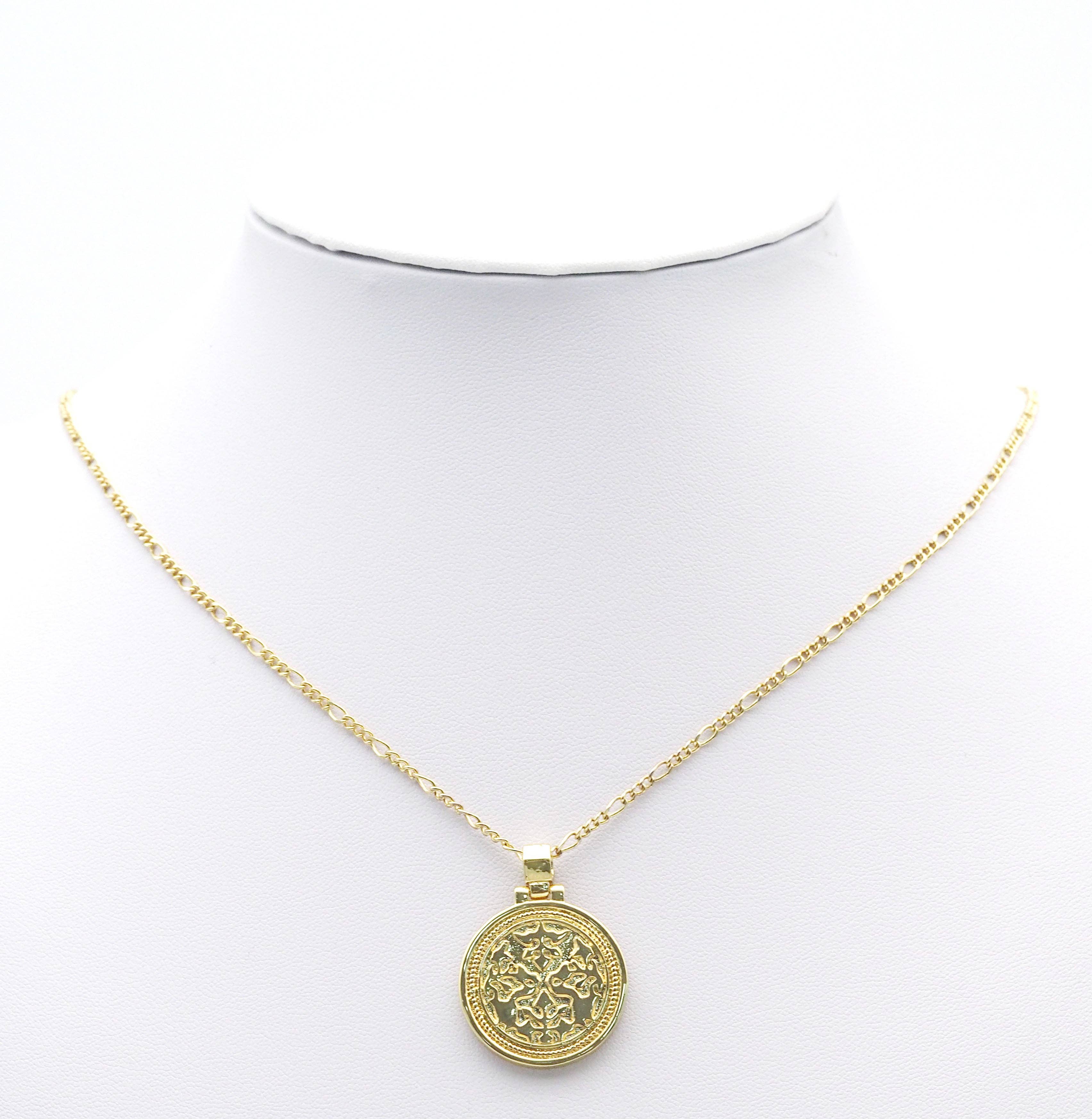 Gold Medallion Tu Teng coin Coin Charm, Sku#LX152