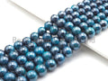 Mystic Plated Tear Tiger Eye Beads, Round Smooth 6mm/8mm/10mm/12mmTear Blue Tiger Eye, 15.5" Full Strand, Sku#UA74