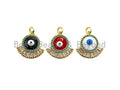 Enamel Colorful Big Evil Eye With eyelash Pendant,CZ Micro Pave Oil Drop pendant,Enamel pendant,Enamel Jewelry,19mm,sku#Z655