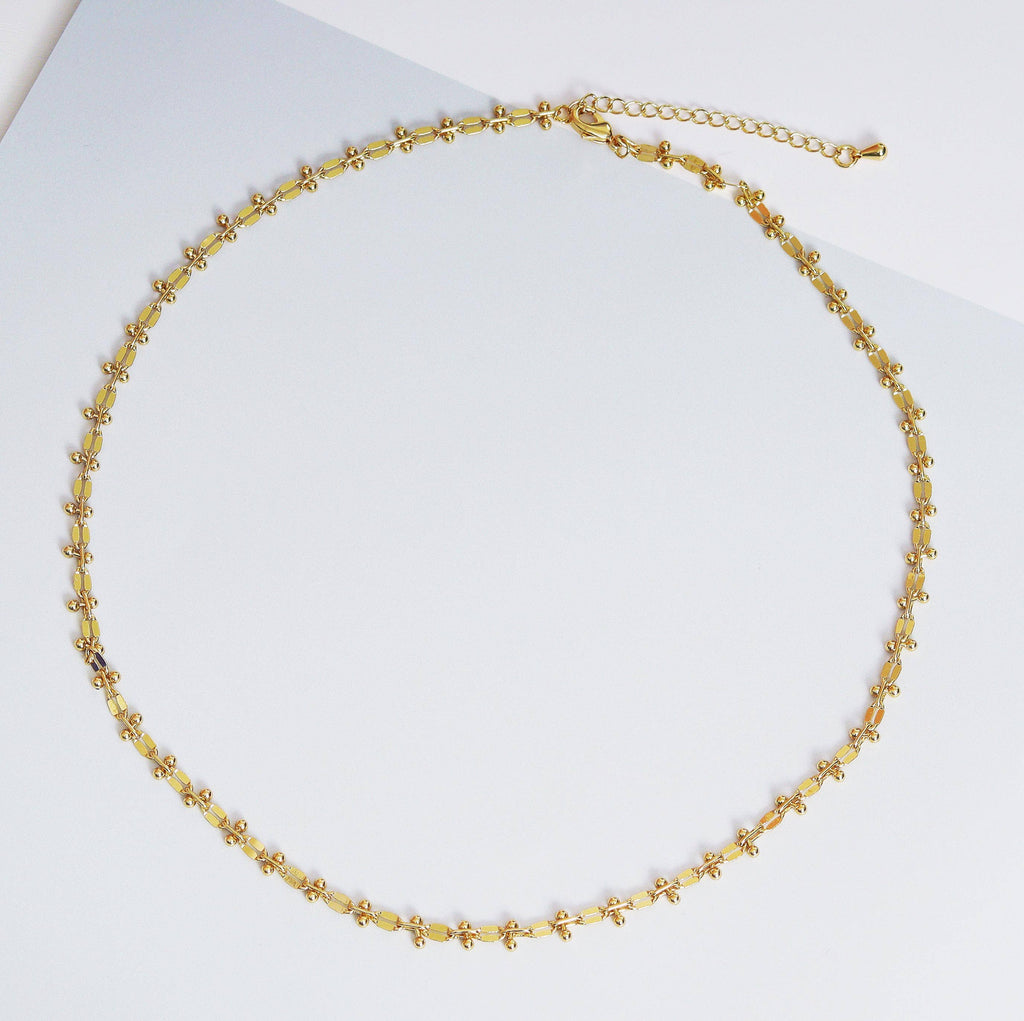 18k Gold Filled Oval link Ball Chain Necklace, sku#EF153