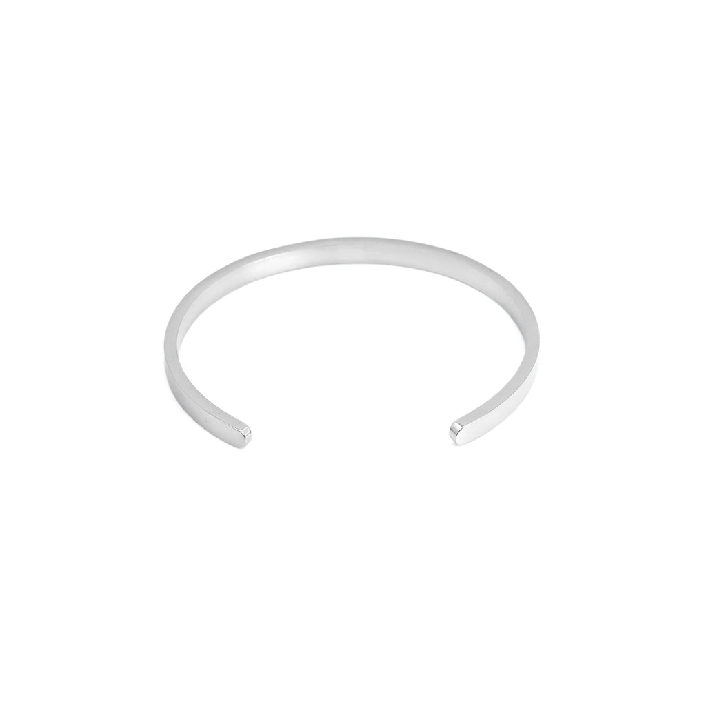 Silver Mother of Pearl thin Bangle Adjustable Bracelet, Sku#LX616