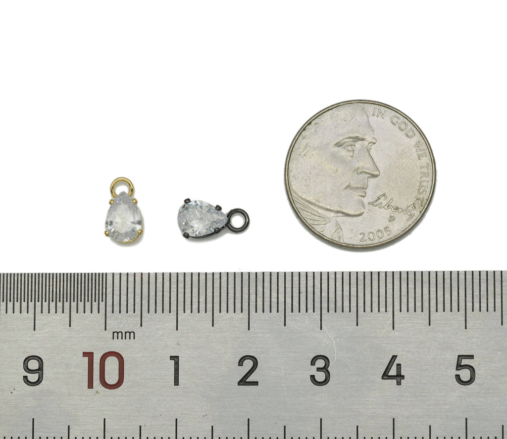 CZ Teardrop Shape Charm, Sku#Y646
