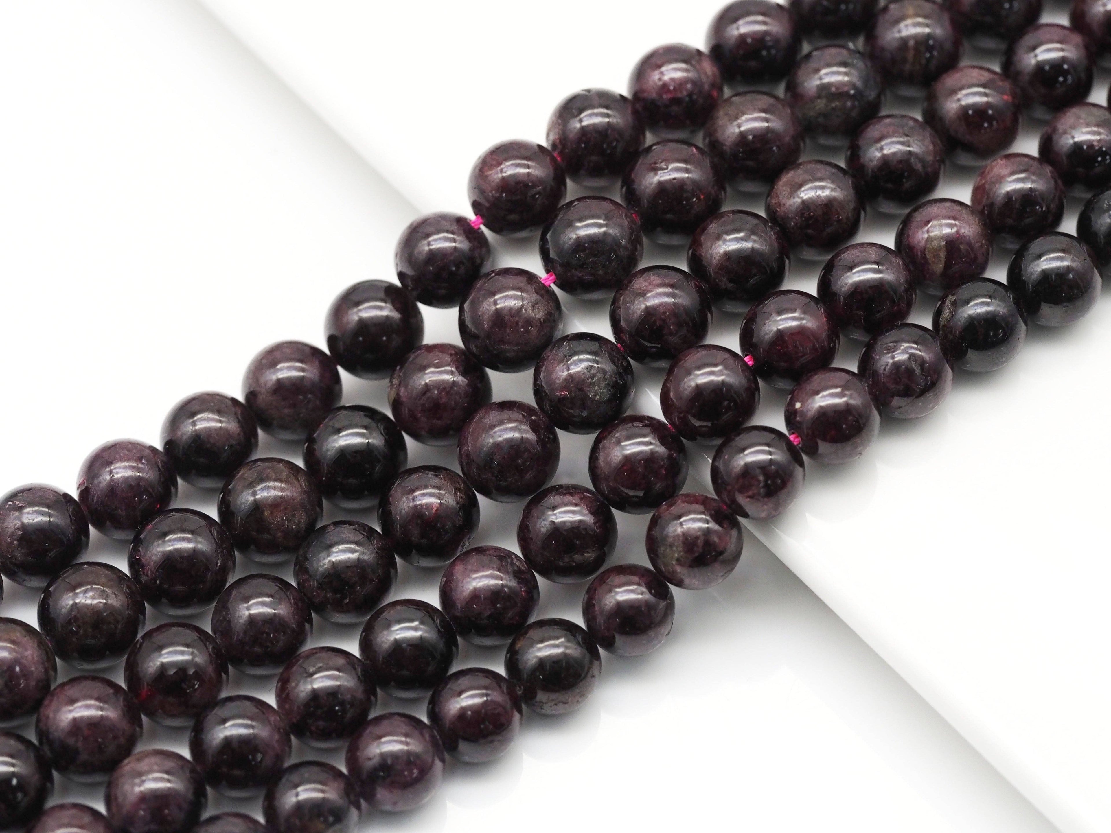 Genuine Red Garnet Round Smooth Beads, Sku#U1359
