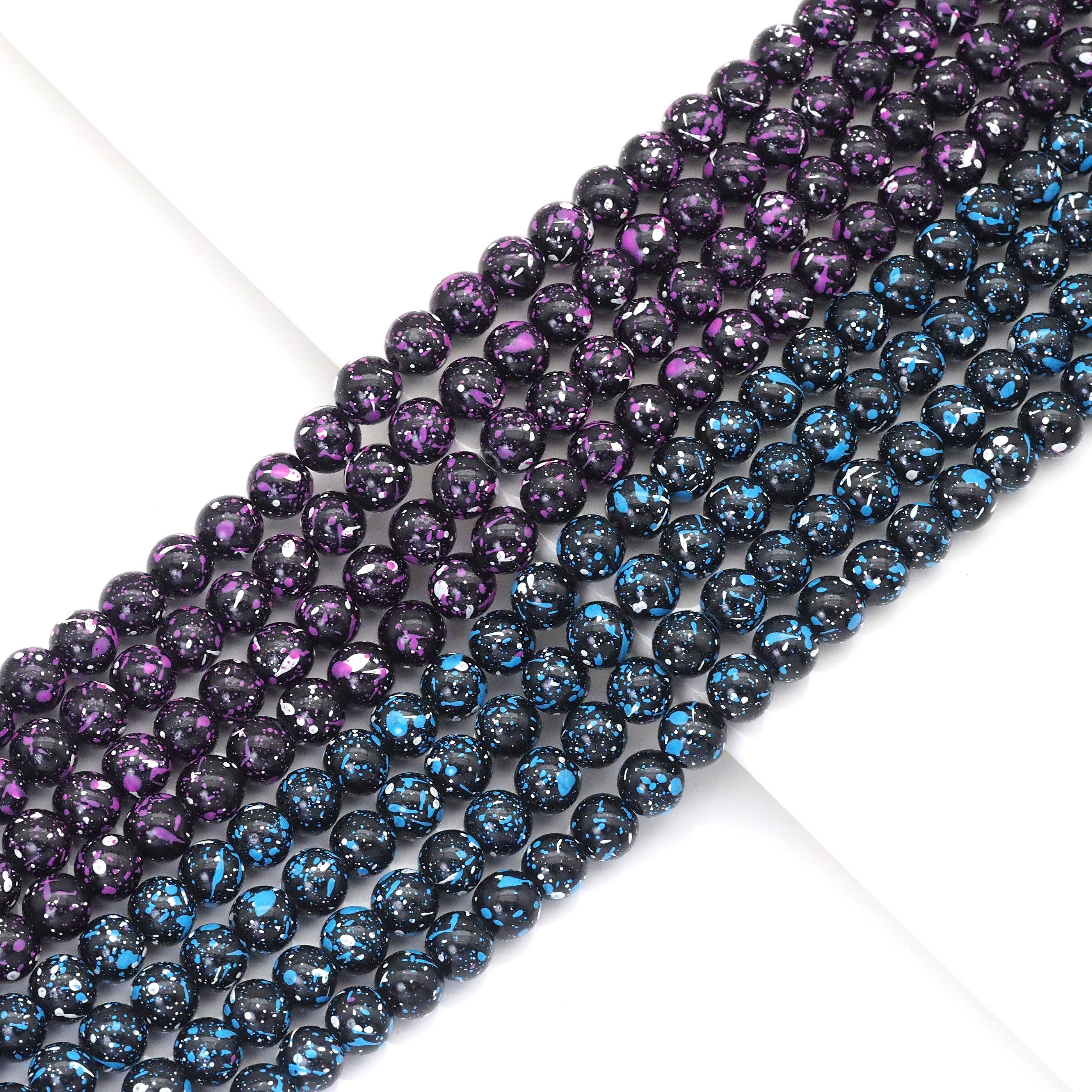 Natural Purple/Blue Hematite Round Smooth Beads, Sku#S158