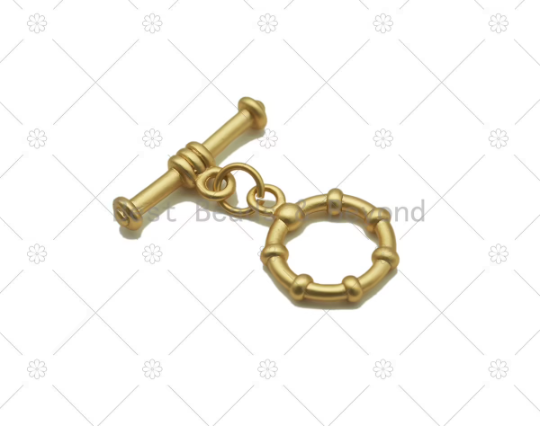 1 Set Round Ring With Bar Toggle Clasp,Necklace Bracelet Matt Gold Toggle Clasp, Sku#Y602