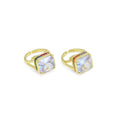 Big Clear Square Crystal multi color cz Statement Adjustable Ring, Sku#LX591