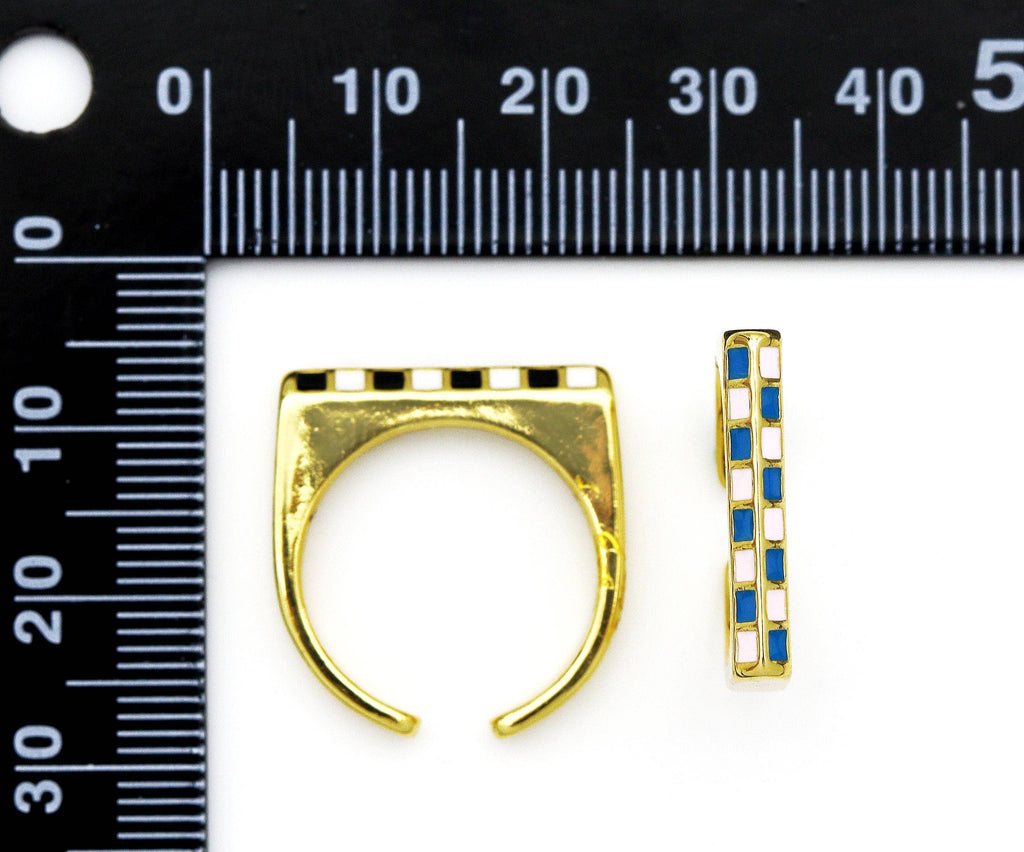 Gold Mosaic Tile Ring, Sku#FH201