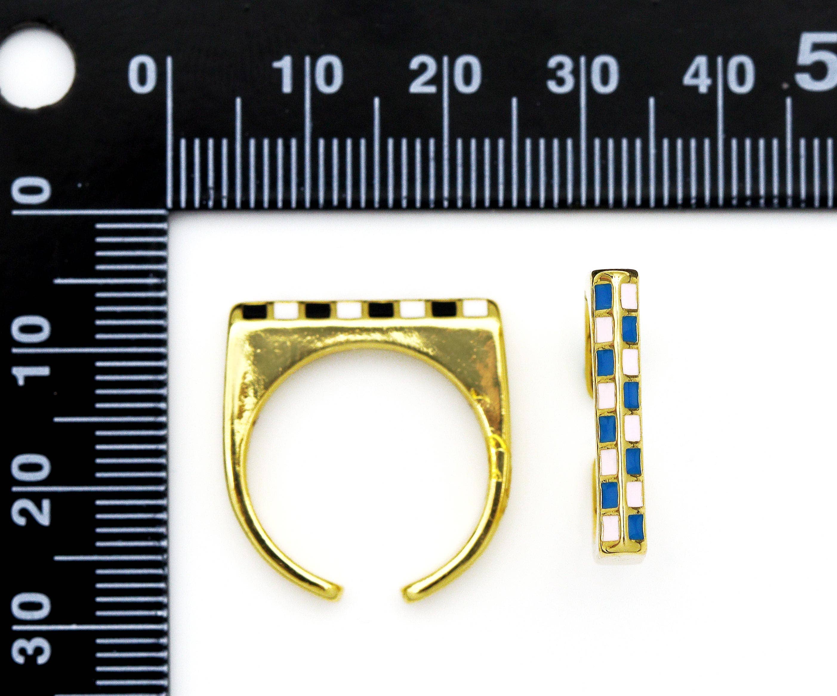 Gold Mosaic Tile Ring, Sku#FH201