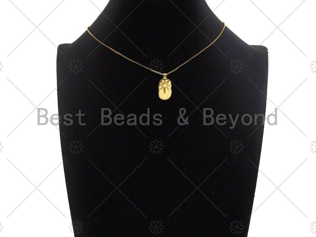 High Polished North Star On Oval Pendant/Charm,Gold Star Tag Charm, Necklace Bracelet Charm Pendant,12x23mm, Sku#Y366