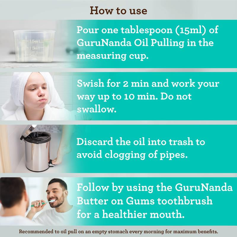 16Oz Refill Bottle - Gurunanda Cocomint Pulling Oil with 7 Essential Oils & Vitamins D, E & K2