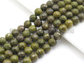 SPECIAL CUT Natural Olive Chlorastvolite, Round Faceted 6mm/8mm/10mm/12mm, 15.5" Full Strand, sku#U644