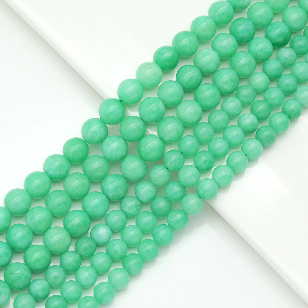 Chrysoprase Jade Round Smooth Beads, Sku#U1819c