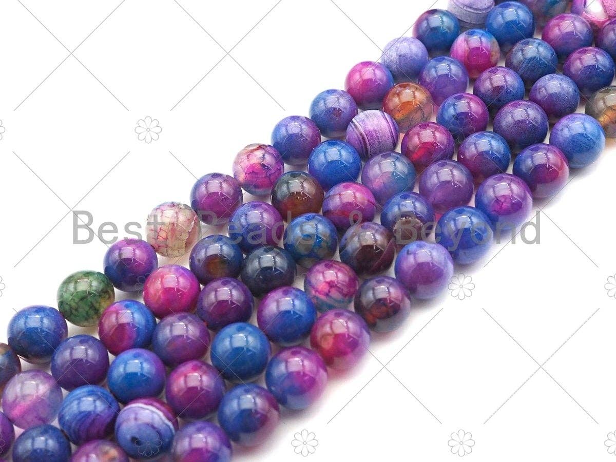 NEW Galaxy color Natural Smooth Agate Beads, 15.5" Full Strand, sku#UA193c