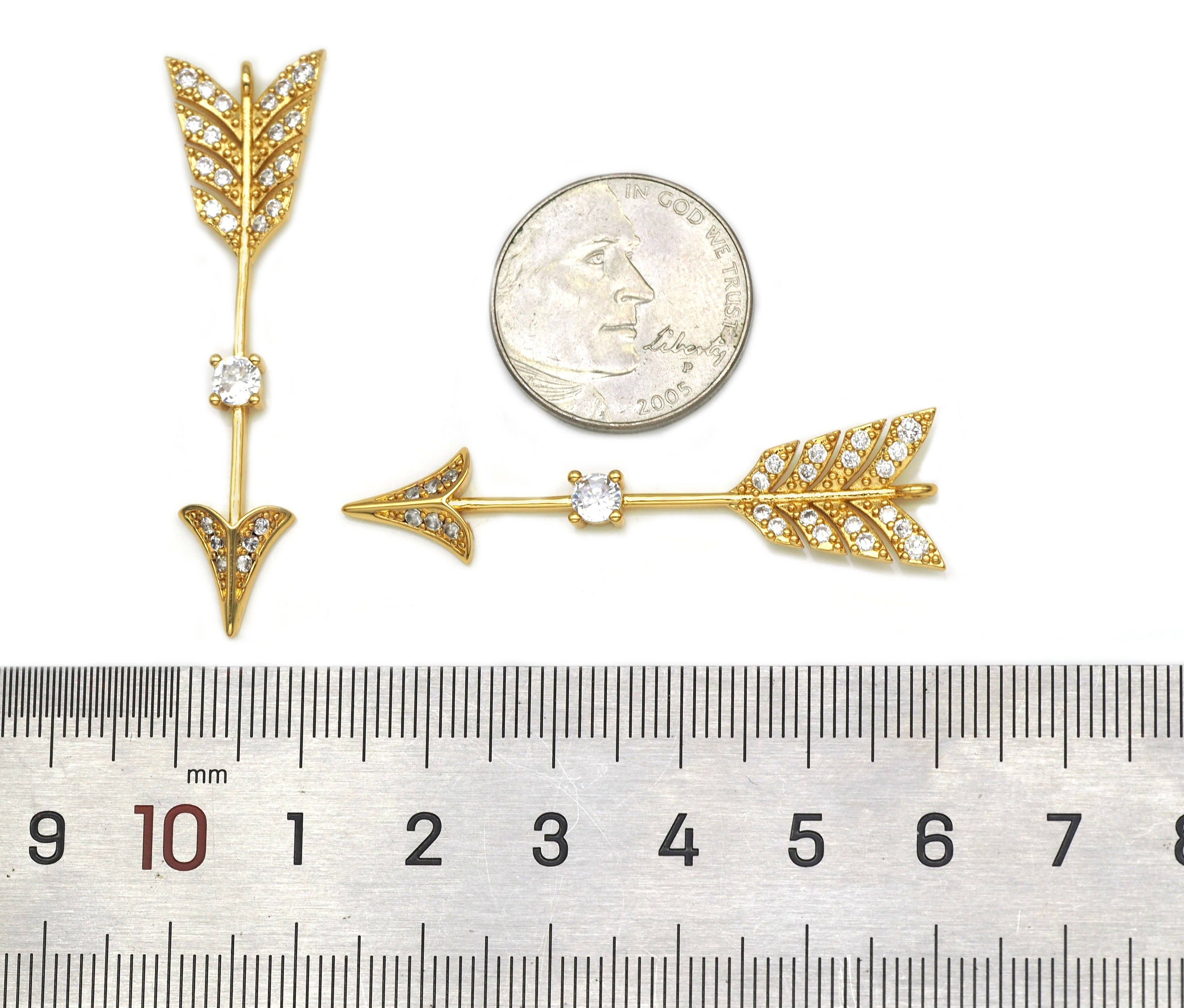 CZ Arrow Shape Charm, Sku#Y661