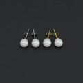 White Mother of Pearl Stud Earrings, Sku#EF529