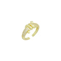 Twisted Rope CZ Adjustable Ring, Sku#LK1131