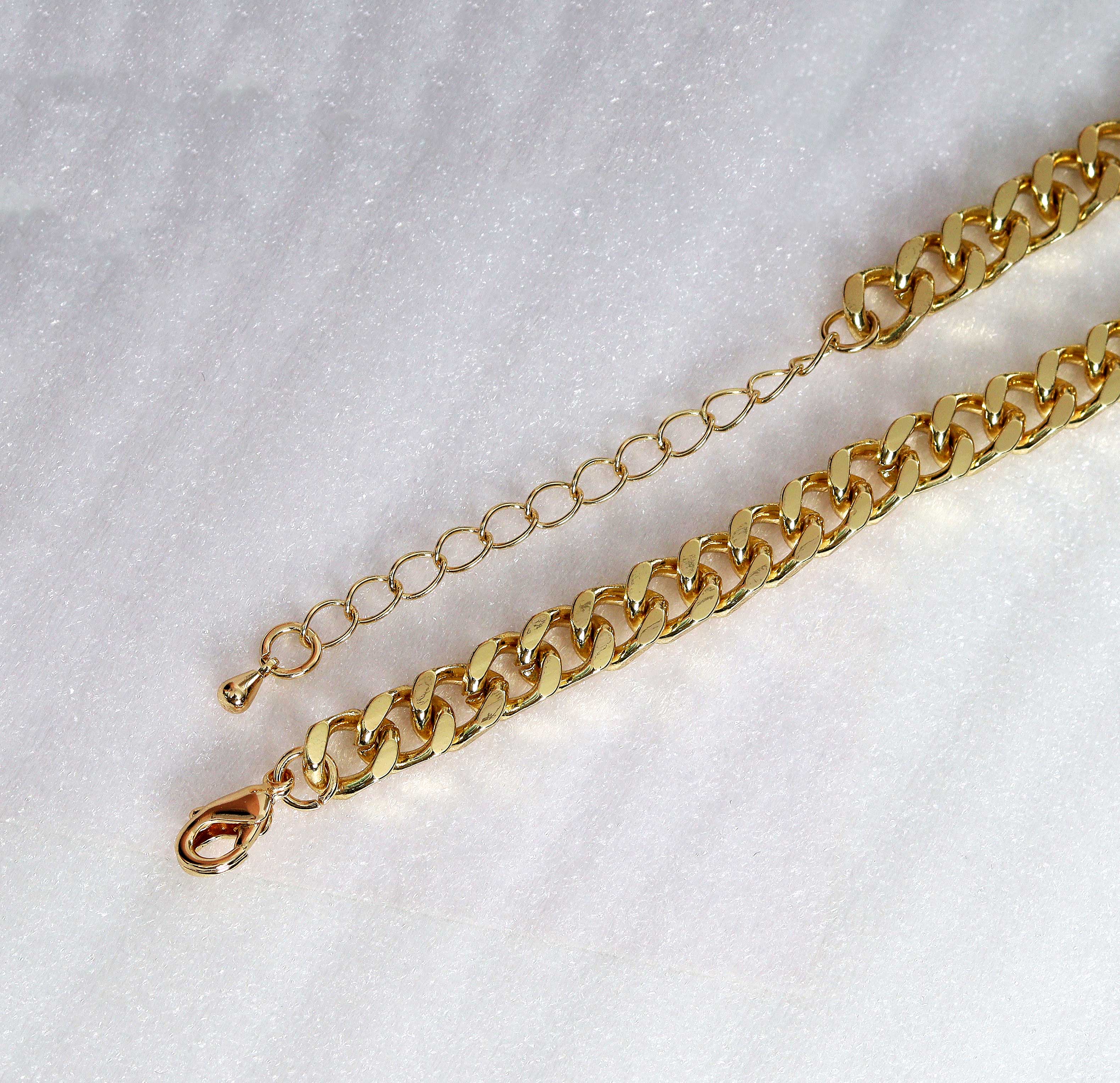 Pink Heart Lock Cuban Chain Necklace Bracelet, sku#EF164