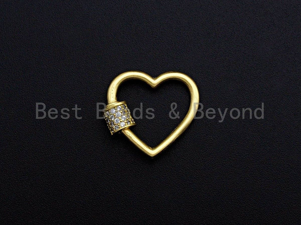 Clear CZ Micro pave Heart Shape Clasp, CZ Pave Heart Clasp,