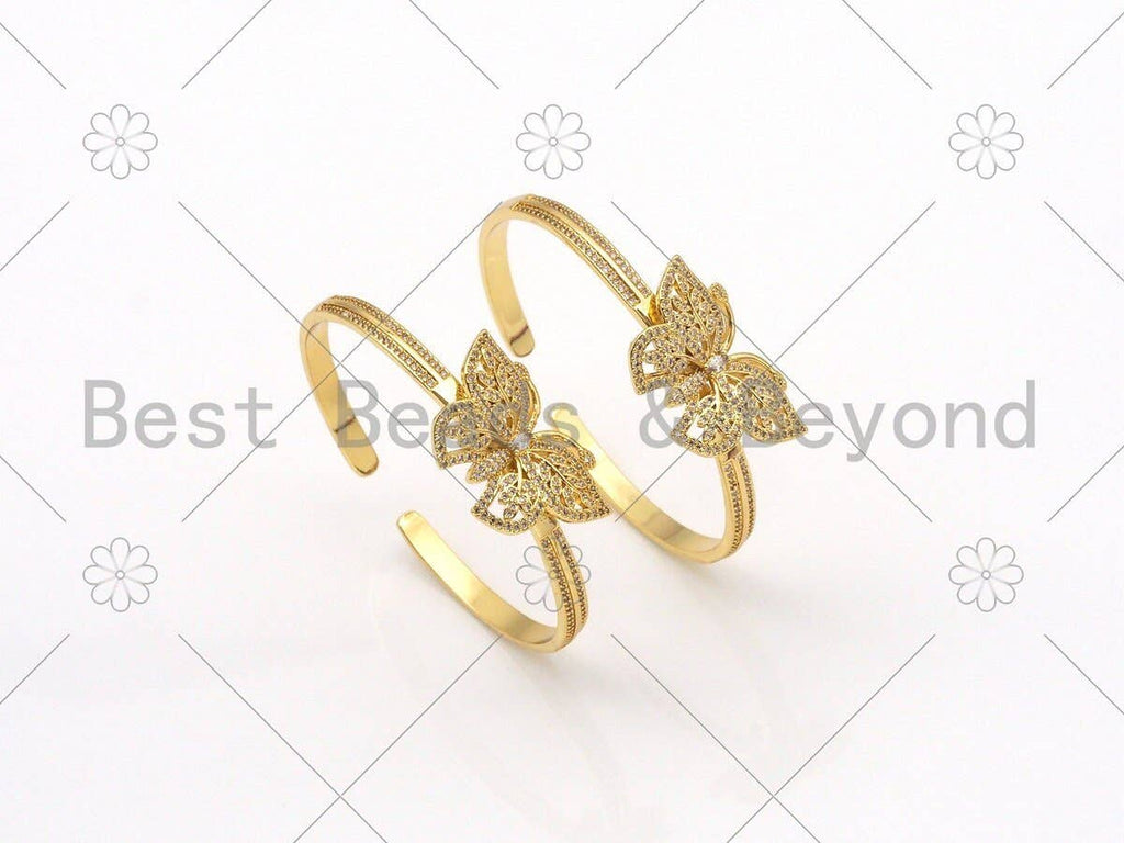 CZ Micro Pave Butterfly Bracelet, Sku#LD143