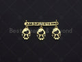 18K Shiny Gold Friends Connector Pendant, Fridends Necklace pendant, Girl Charm, Personalized Charm, Pave pendant, 18x30mm, sku#LK15