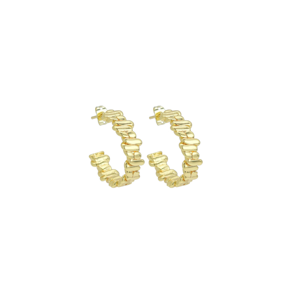 Wave rectangle bar hoop Earrings, Sku#LX678