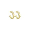 Wave rectangle bar hoop Earrings, Sku#LX678