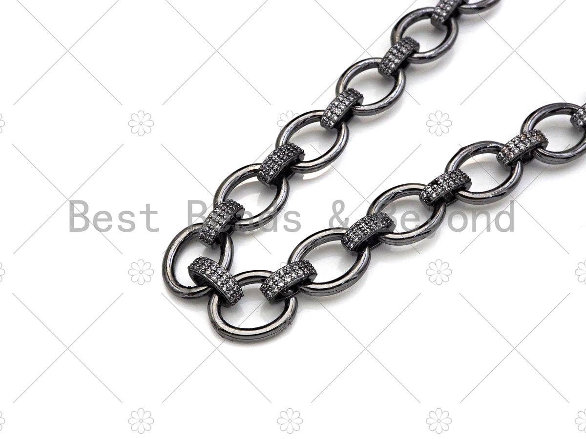 11x14mm High Quality Micro Pave Chain, Oval Link Statement, M378