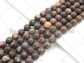 Quality Natural Ocean Jasper Faceted Round Beads, 6mm/8mm/10mm/12mm Beads, Brown Red Light Green Matrix, 15.5'' Full Strand, Sku#U1151