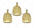 Dainty Gold Silver Life Tree Charms, Dainty Medallion Charms, Gold Silver Pendant, Medallion Necklace Charms, 17x23mm, Sku#L333