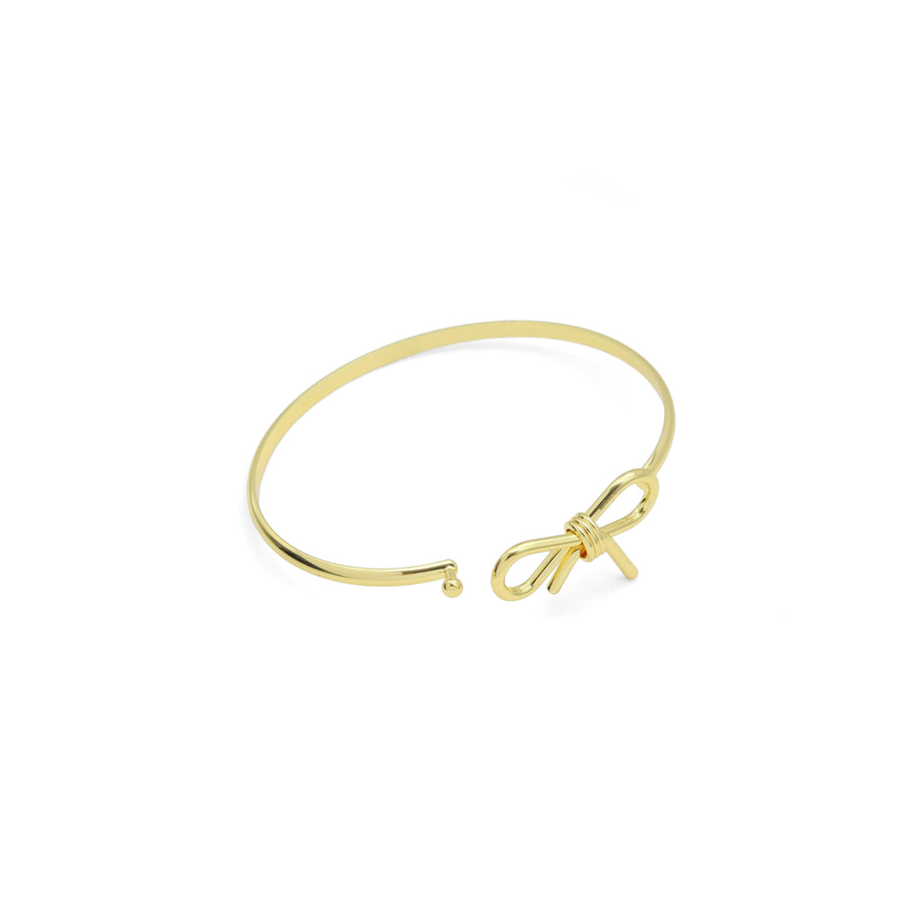Plain Gold Bowknot  Bracelet, Sku#A400